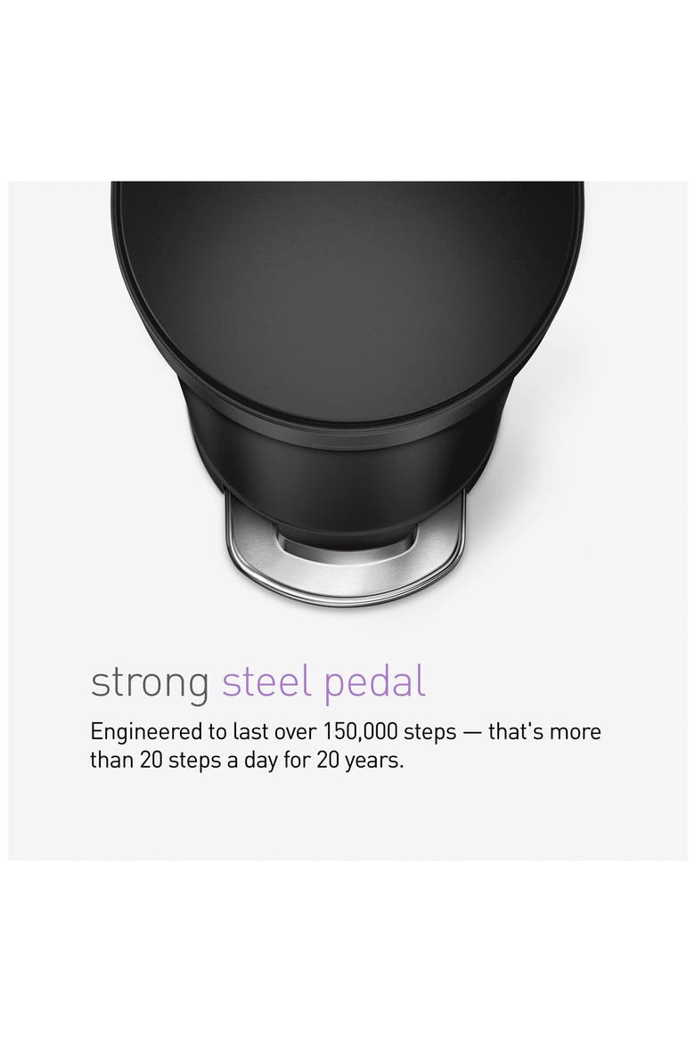 45L slim step can, Alternate, color, MATTE BLACK