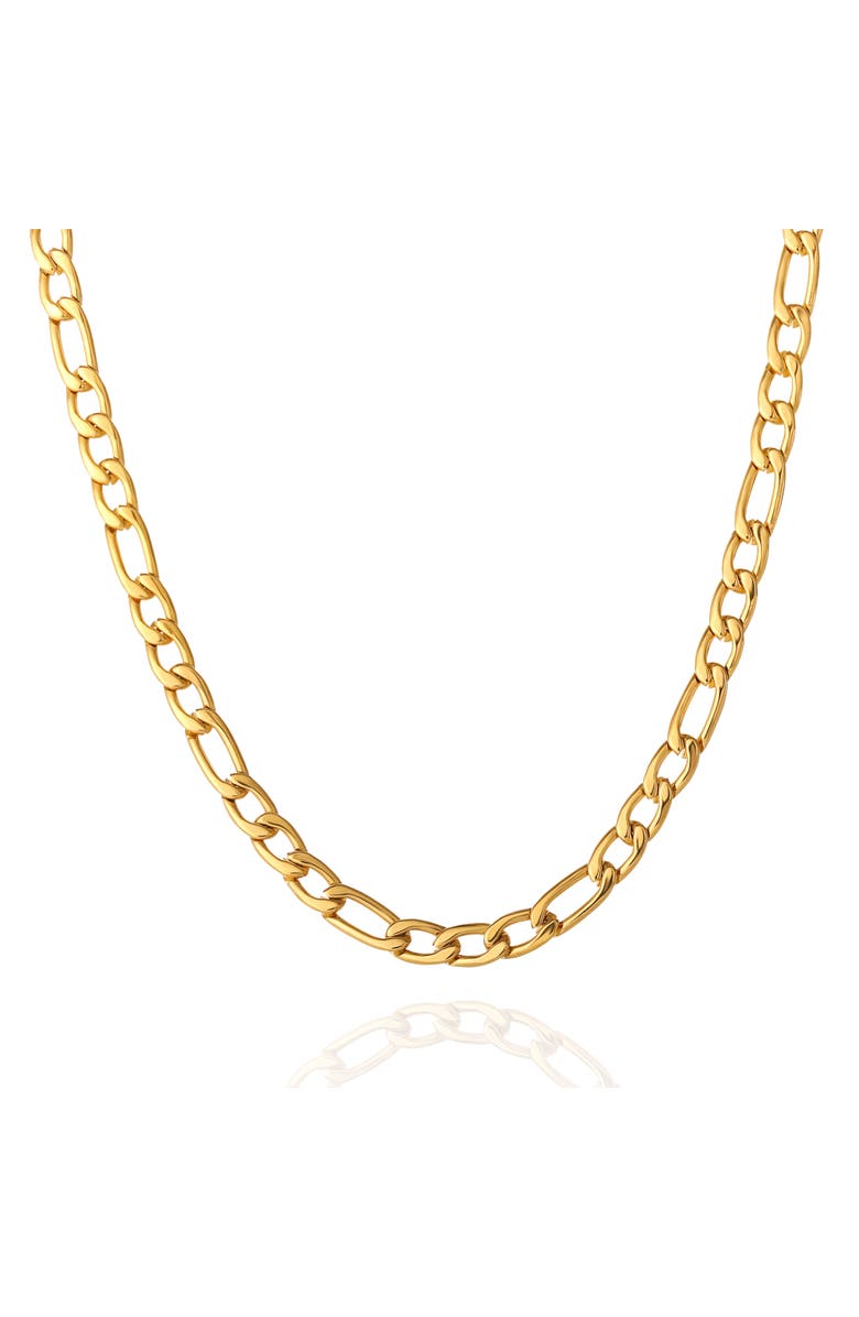 Lucky Brand Figaro Chain Necklace, Main, color, Gold