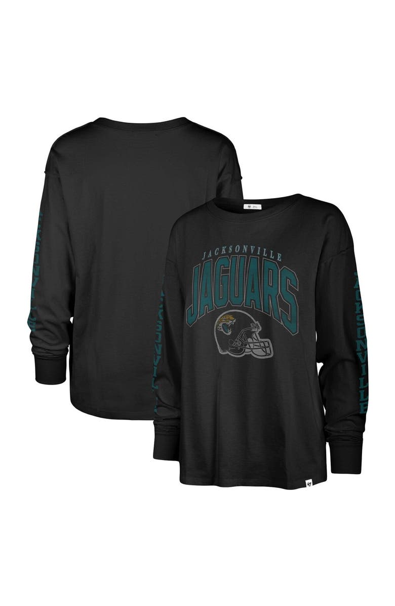 '47 Women's '47 Black Jacksonville Jaguars Tom Cat Long Sleeve T-Shirt, Main, color, 
