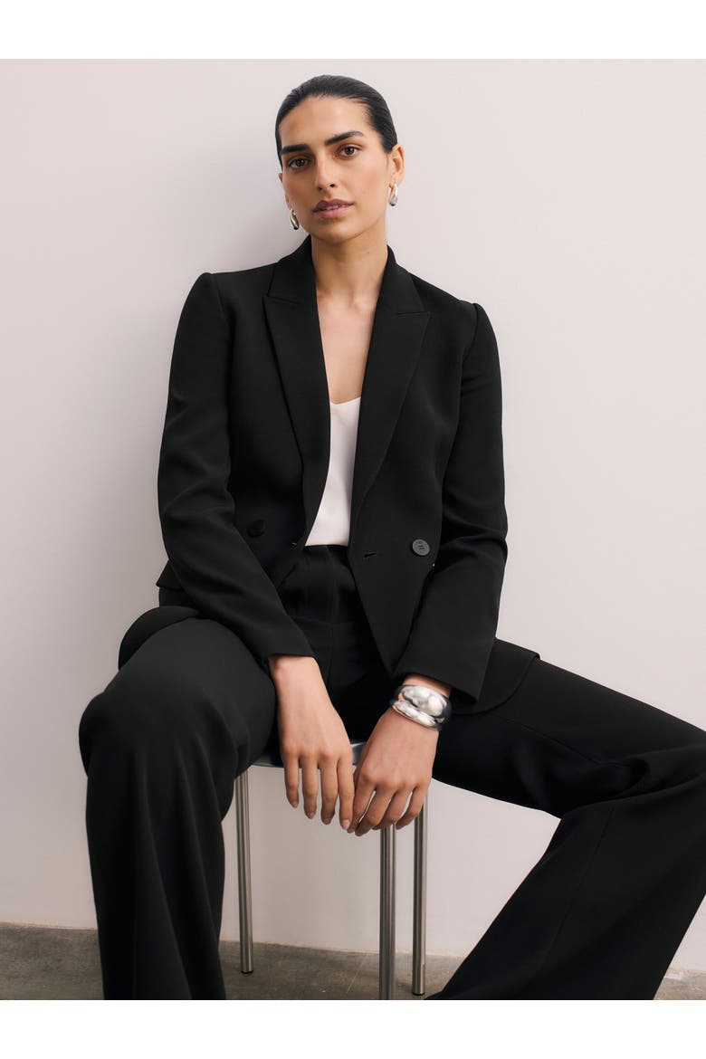Clever Crepe Knighton Blazer, Alternate, color, Black