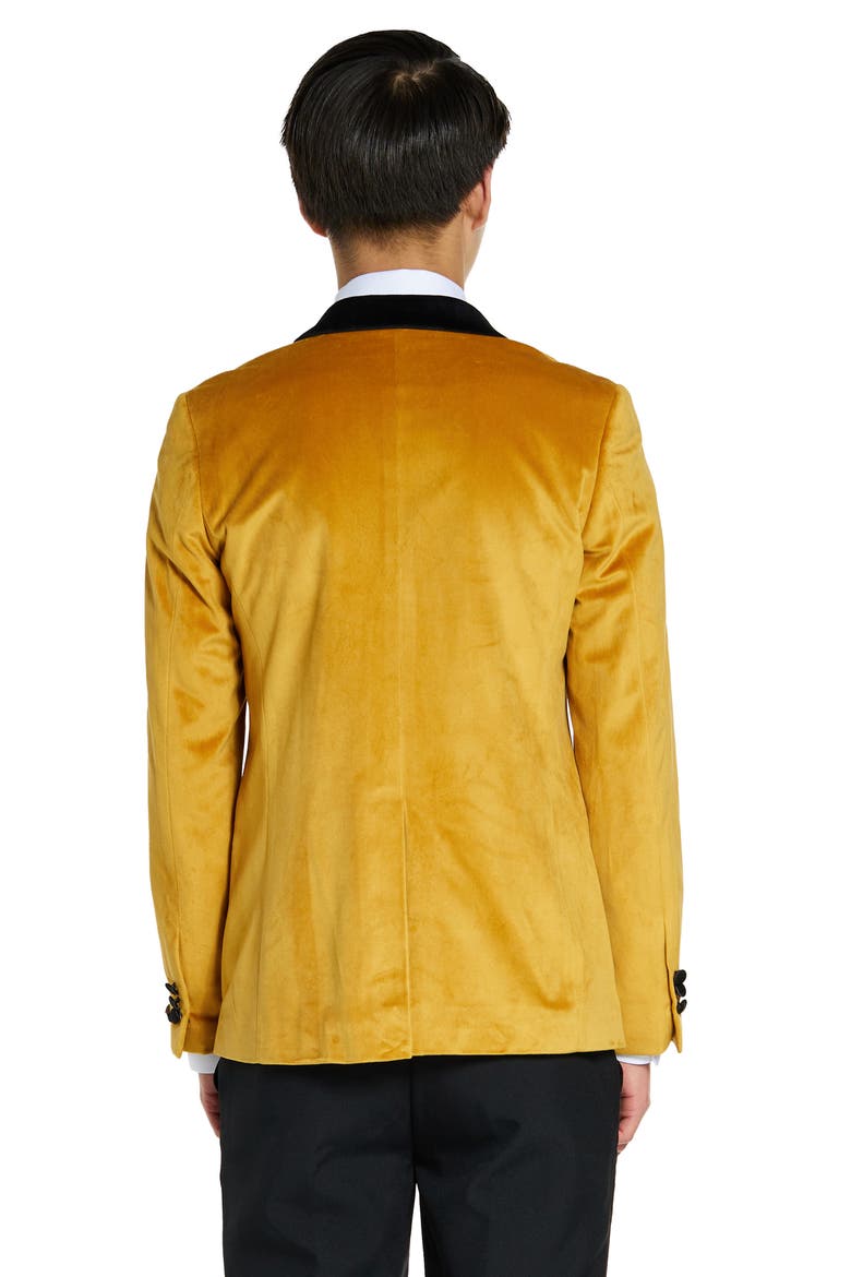 Kids' Satin & Velvet Dinner Jacket, Alternate, color, GOLD