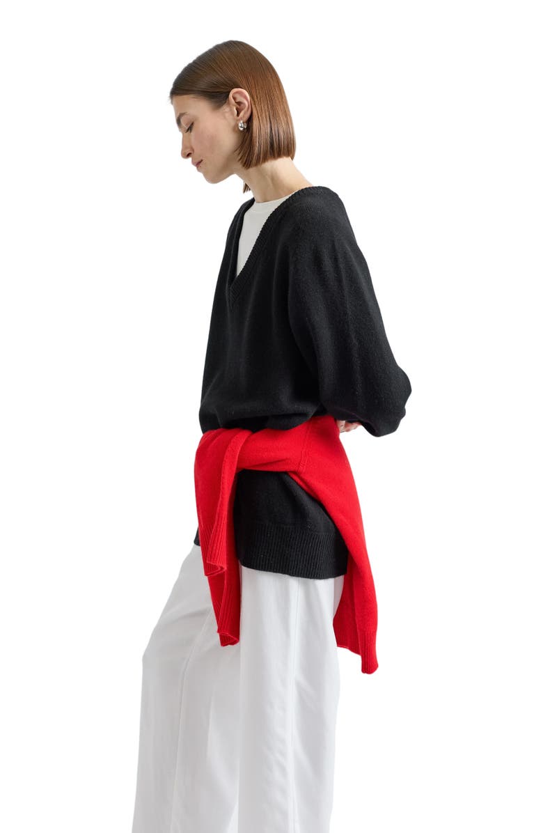 Almina Concept Wool V Neck Sweater, Alternate, color, Black