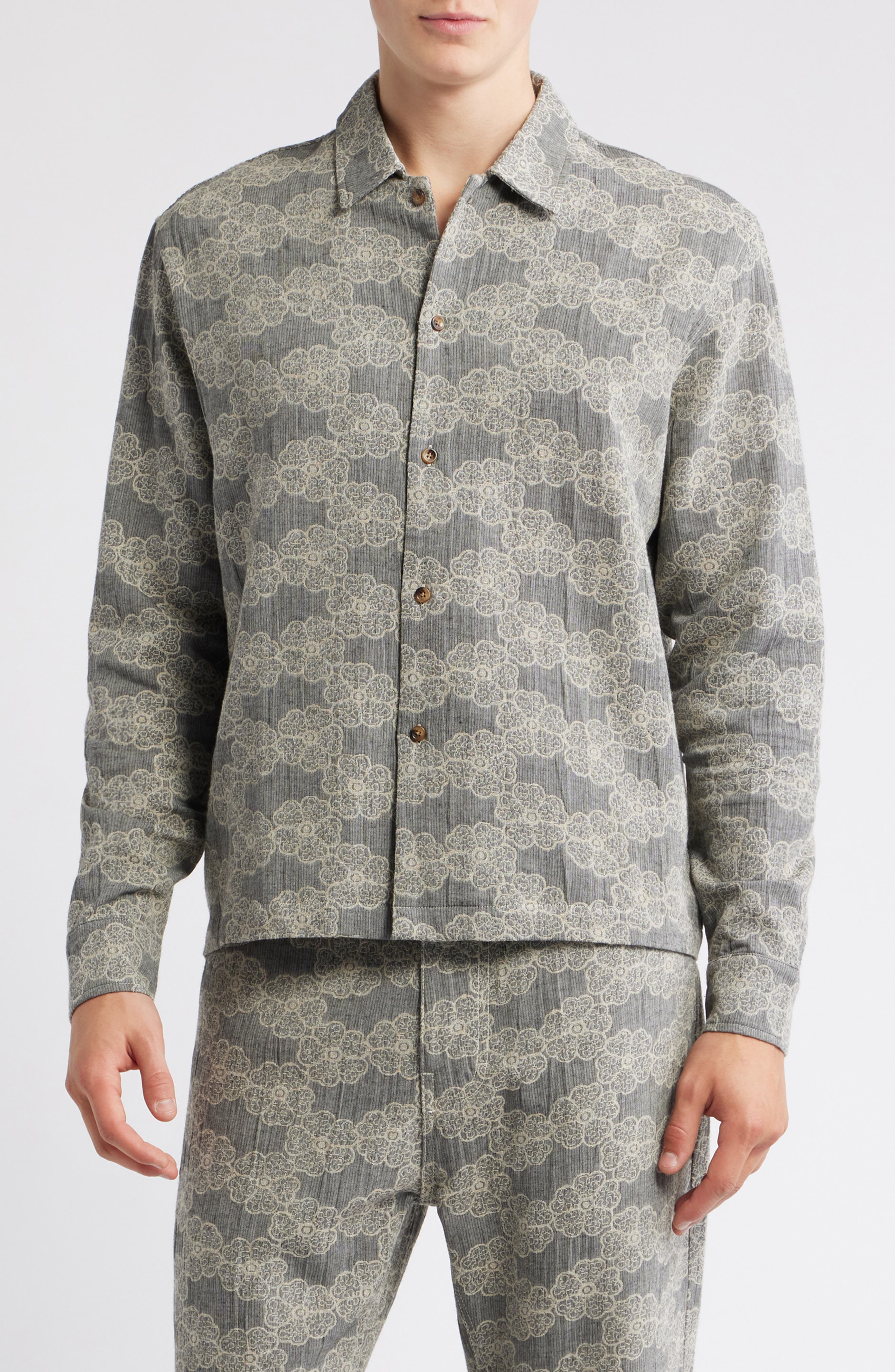 RIZORT Trevor Floral Cotton Blend Button-Up Shirt