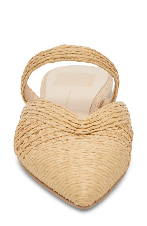Dolce Vita Kaline Raffia Pointed Toe Mule In Light Natural Raffia