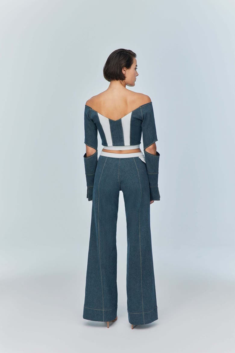 Monte Wide Leg Denim Jeans, Alternate, color, Blue