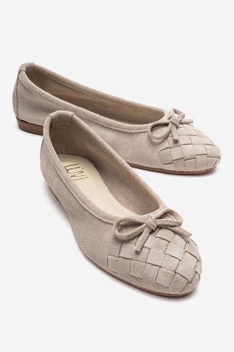 Nopos Leather Cap Toe Ballet Flat