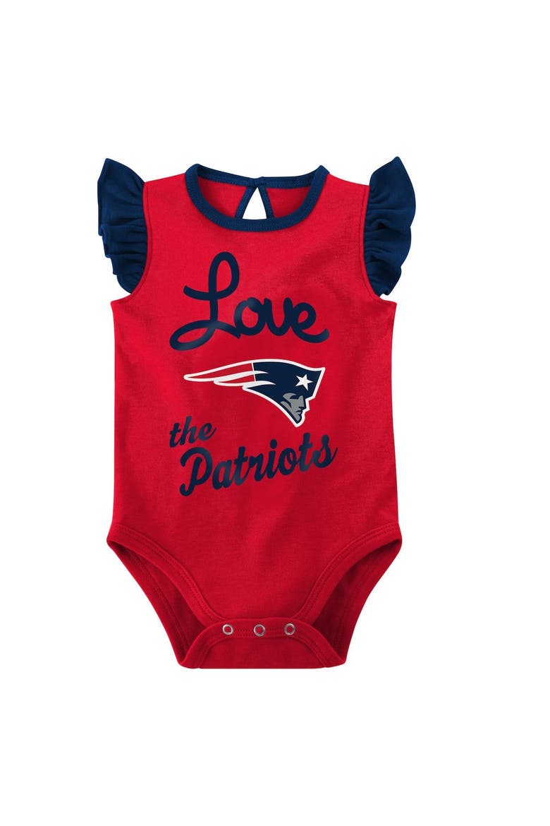 Girls Newborn & Infant Navy/Red New England Patriots Spread the Love 2-Pack Bodysuit Set, Alternate, color, Navy