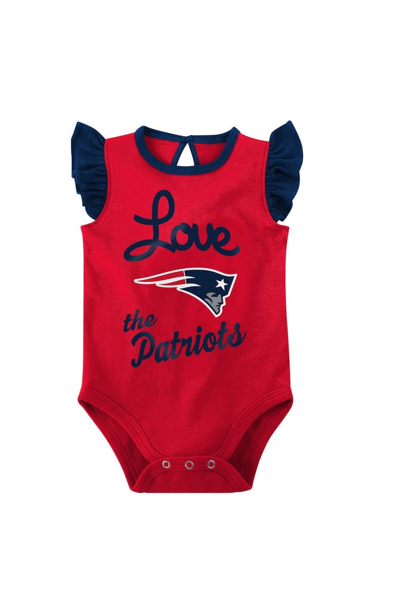 Outerstuff Girls Newborn & Infant Navy/Red New England Patriots Spread the Love 2-Pack Bodysuit Set, Alternate, color, 