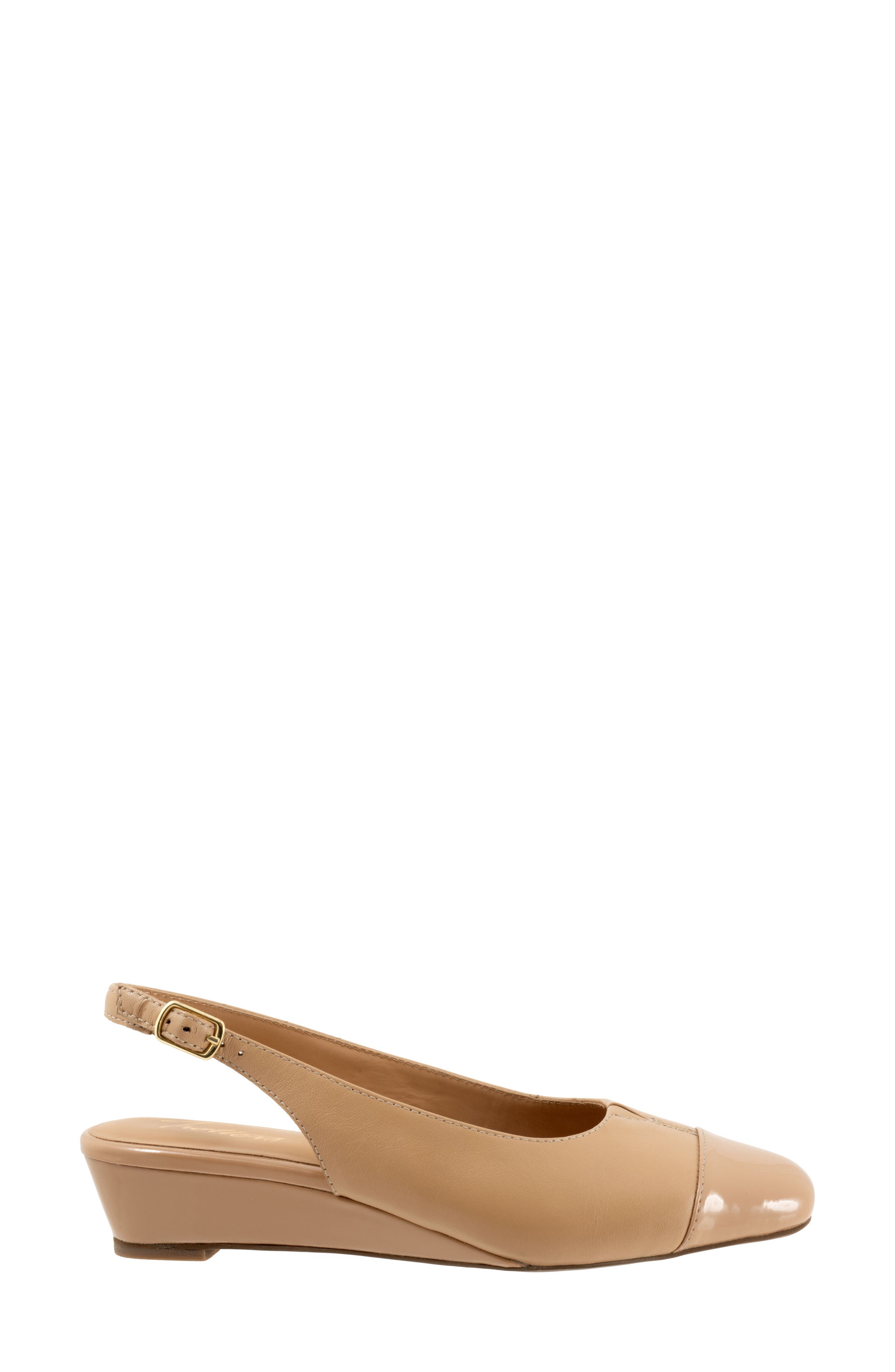 Dea Slingback Cap Toe Wedge Pump, Alternate, color, BEIGE