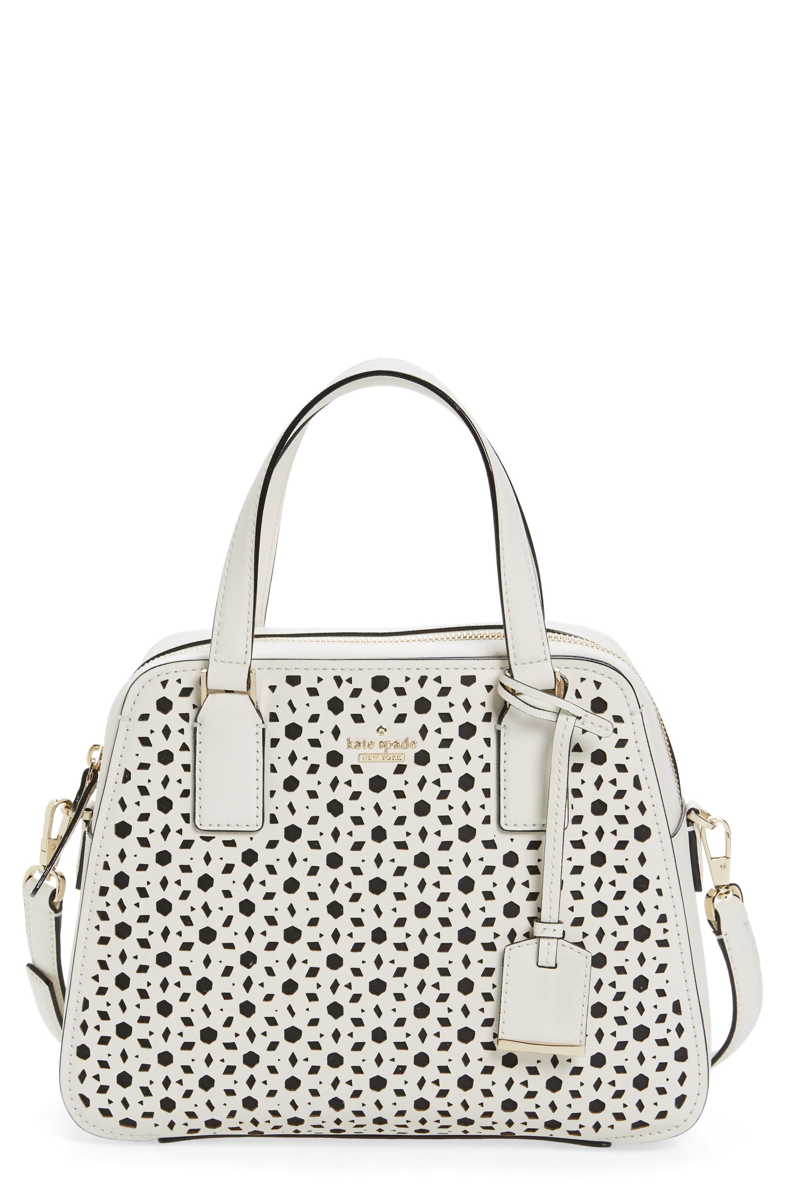 cameron street perforated little babe leather satchel, Main, color, CEMENT