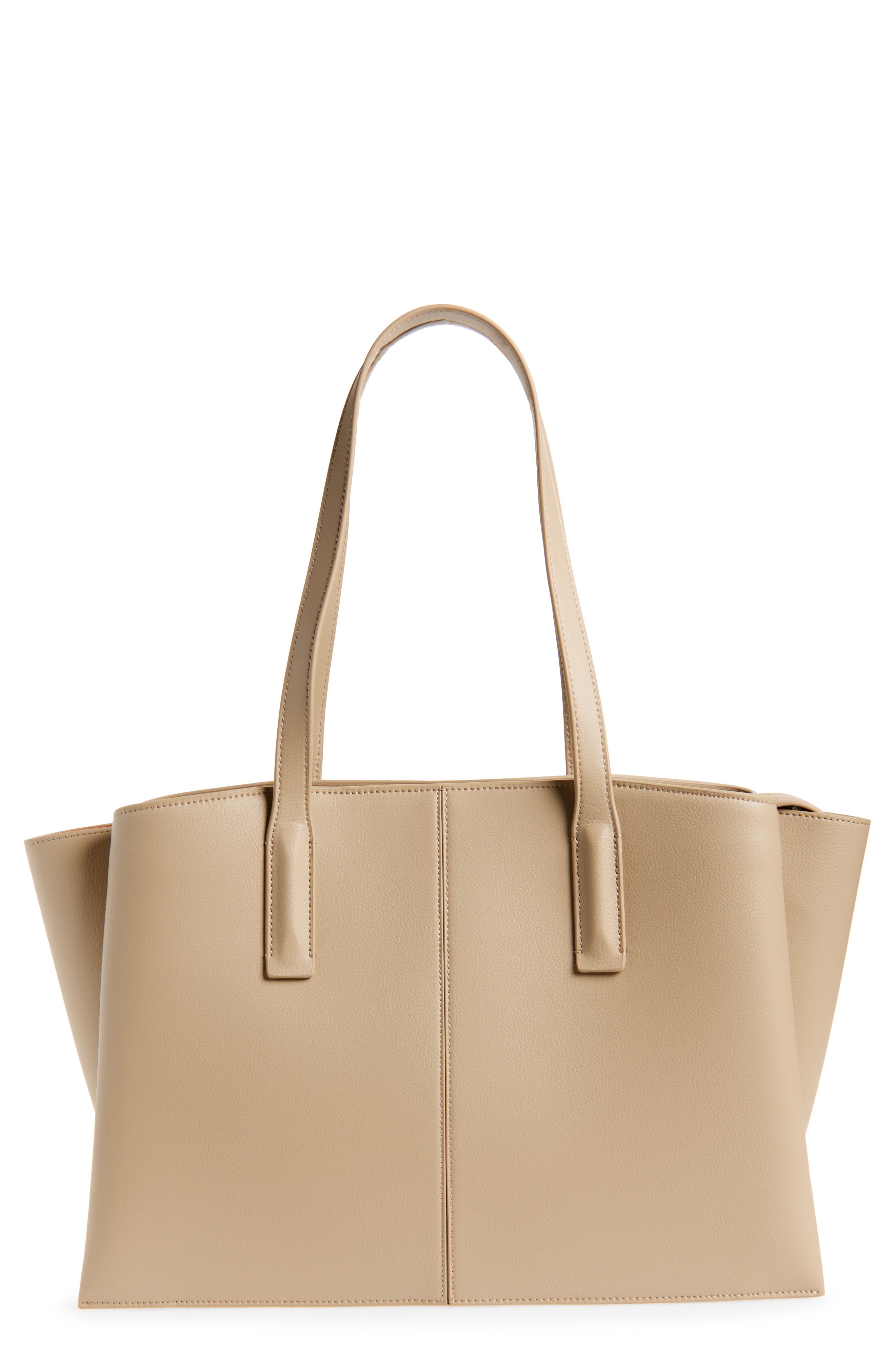 Freja New York Paloma Faux Leather Tote in Latte 