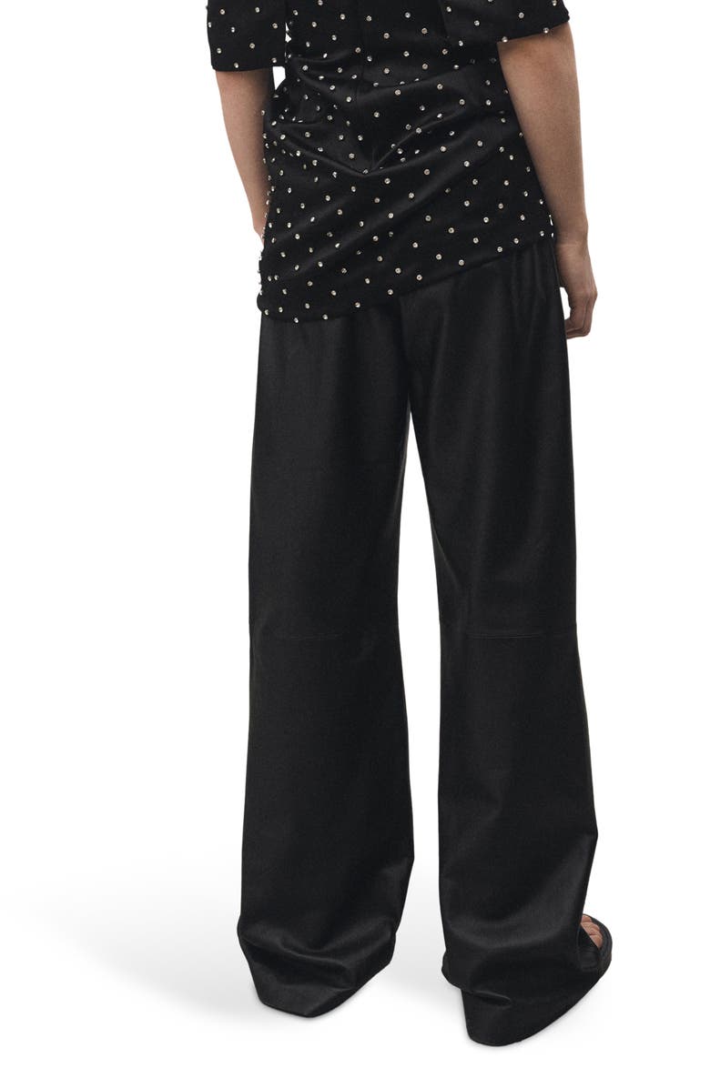 MANGO Straight Leg Leather Pants, Alternate, color, 