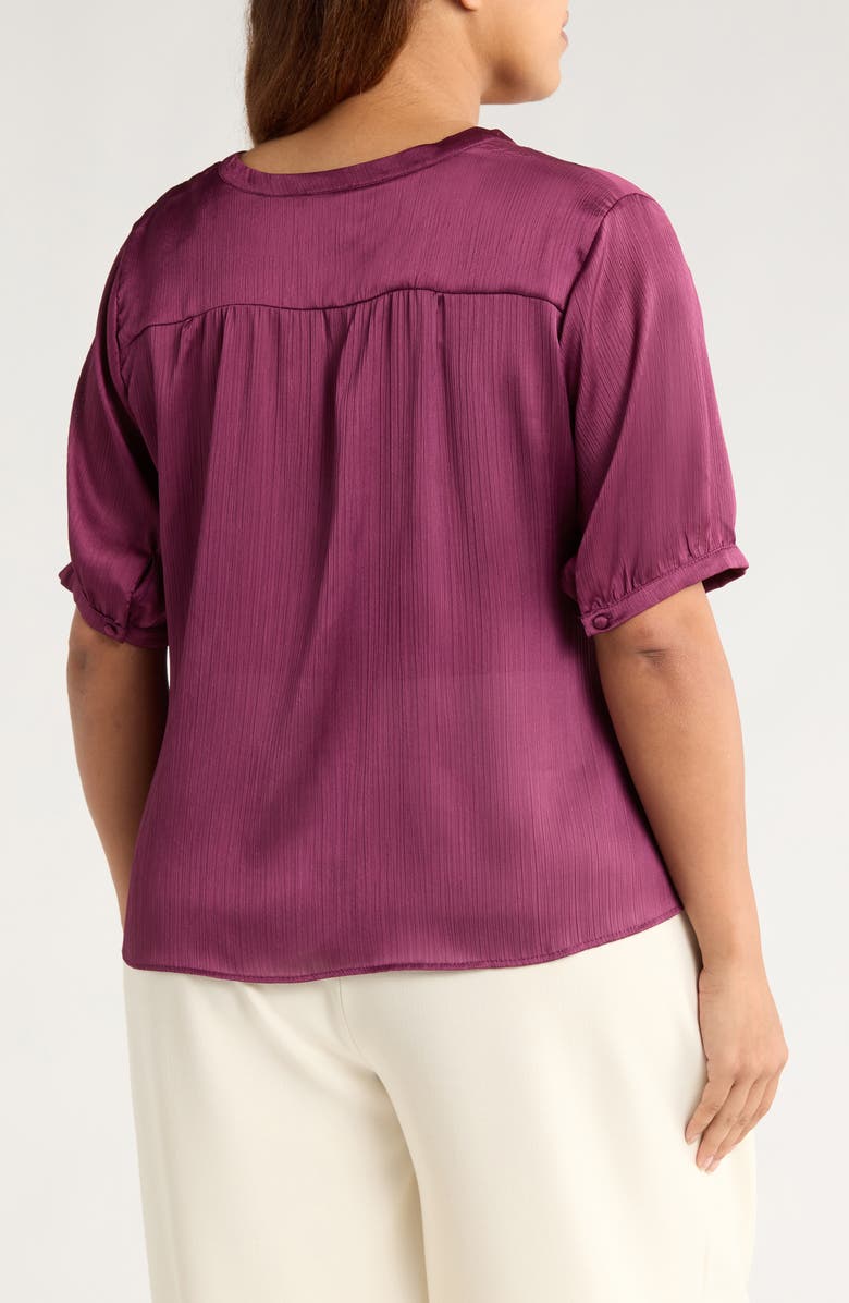 Vince Camuto Tie Front Satin Top, Alternate, color, Sweet Plum