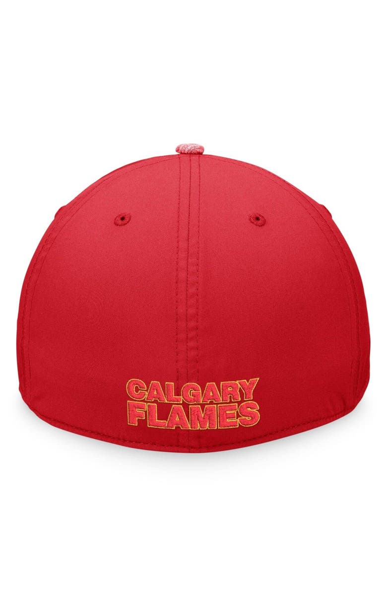 FANATICS Men's Fanatics Branded Heather Red Calgary Flames Defender Flex Hat, Alternate, color,