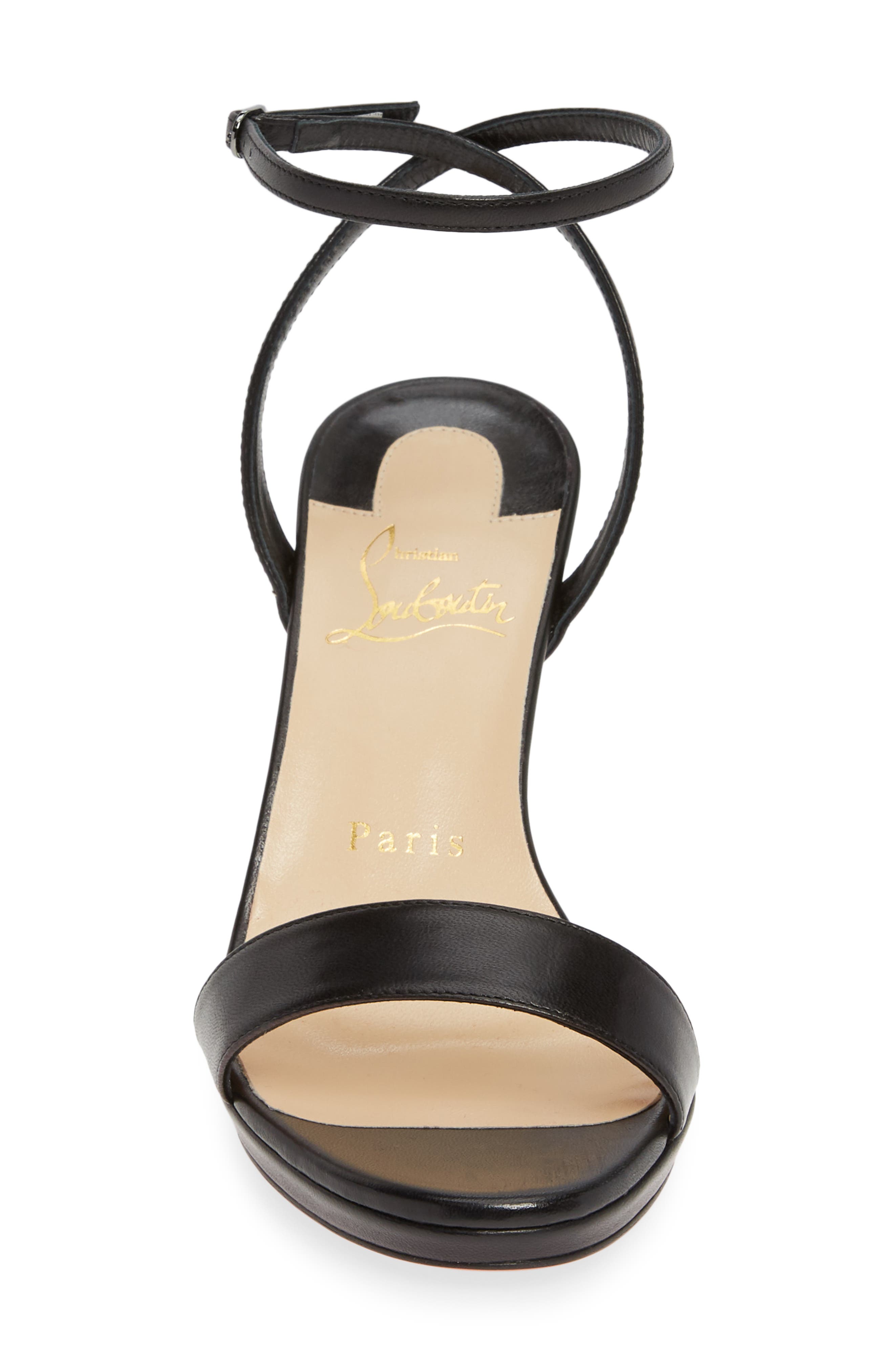 Loubi Queen Ankle Strap Sandal, Alternate, color, BLACK