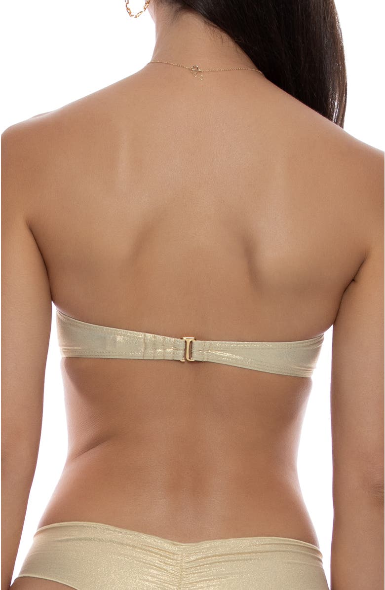Luli Fama Underwire Push Up Bandeau, Alternate, color, Gold