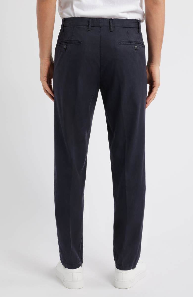 Canali Regular Fit Flat Front Comfort Twill Pants, Alternate, color, Navy