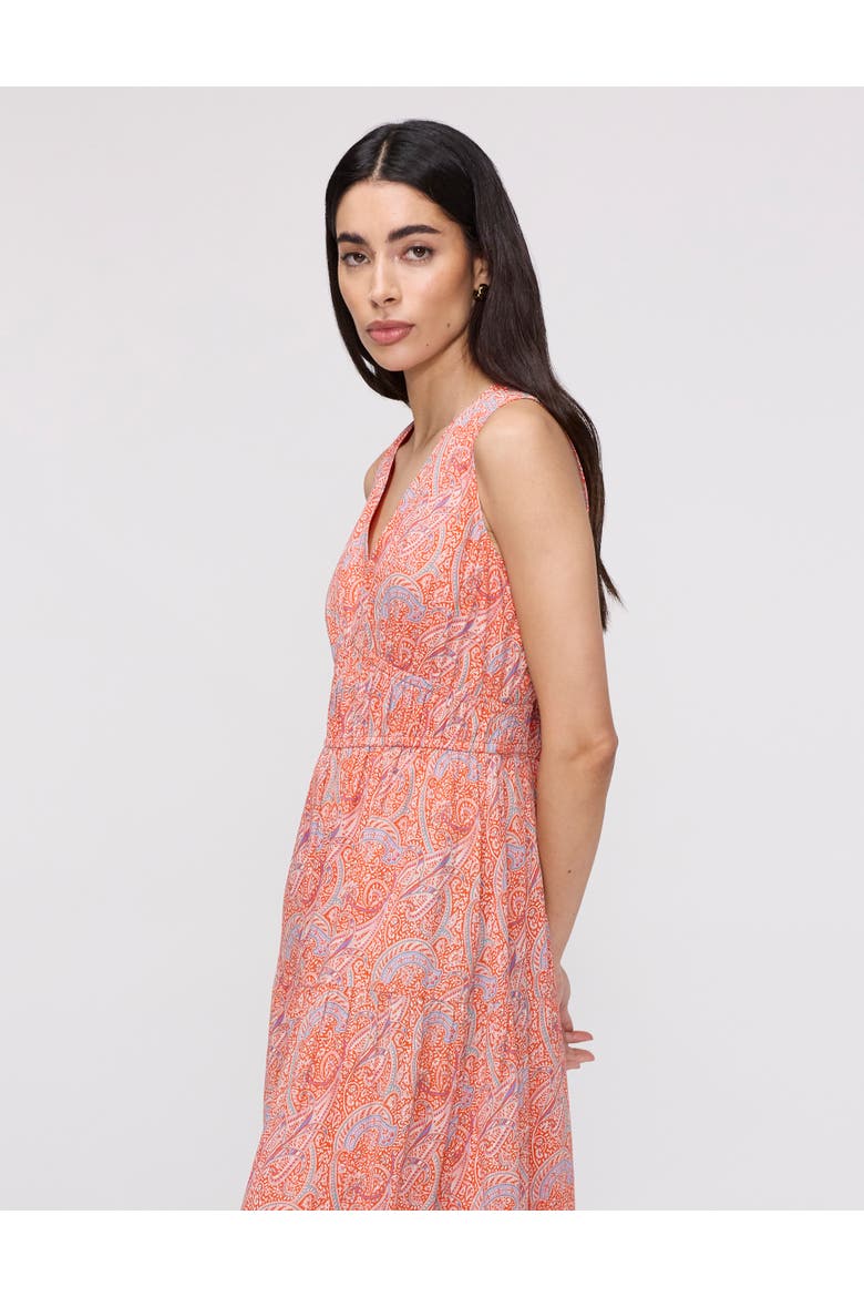 Shannon Cotton Tiered Midi Dress, Alternate, color, Orange Paisley