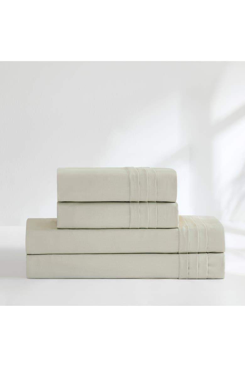 Pleat Cotton Sheet Set, Alternate, color, Green
