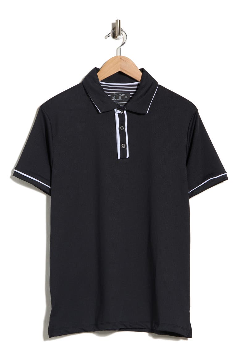 Contrast Tipping Polo, Alternate, color, BLACK