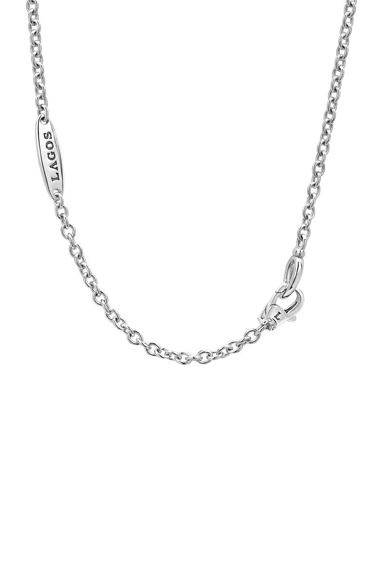 Maya Blue Ceramic Station Necklace, Alternate, color, SILVER