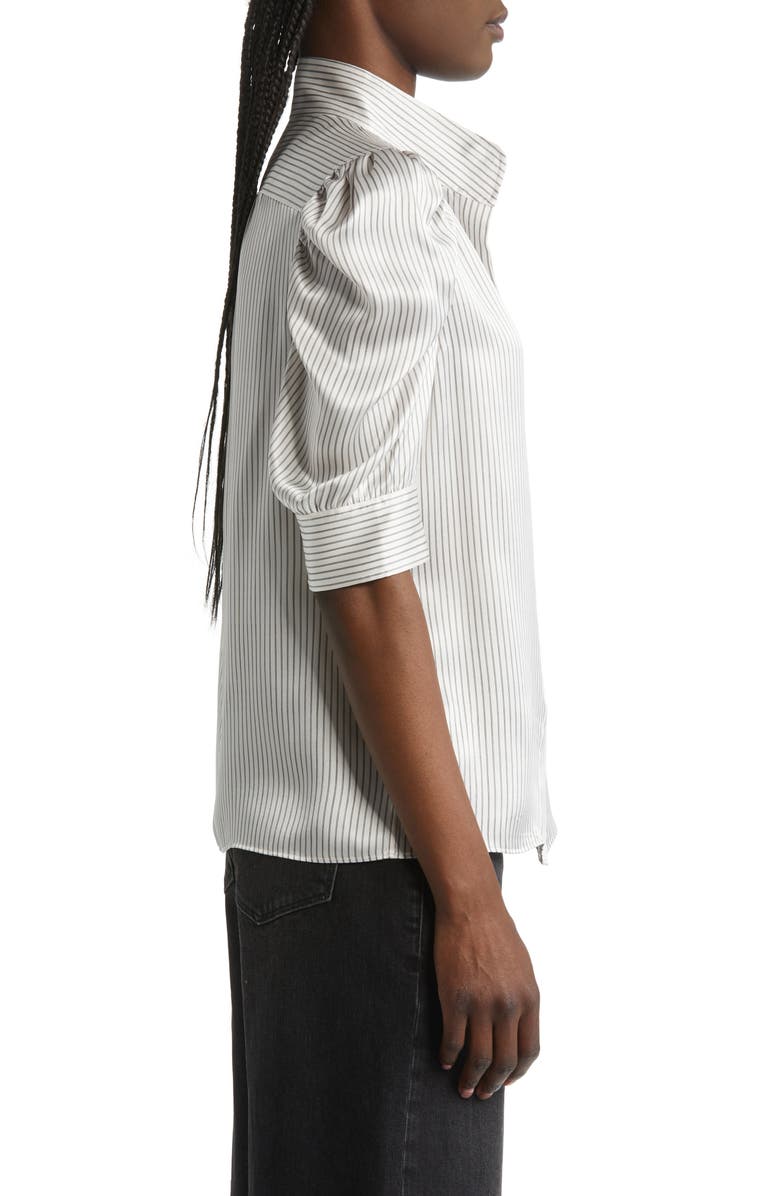 FRAME Gillian Puff Sleeve Stripe Silk Blouse, Alternate, color, 