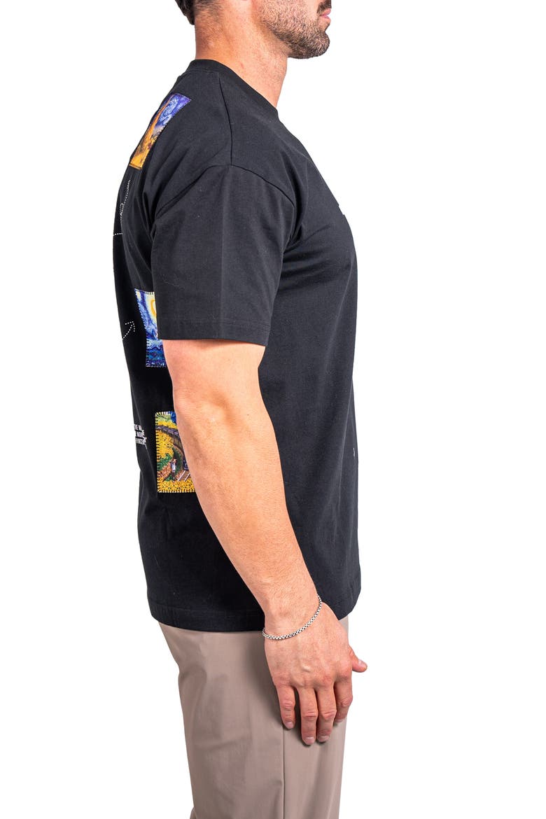 Ascension Eyes Appliqué Cotton Graphic T-Shirt, Alternate, color, BLACK