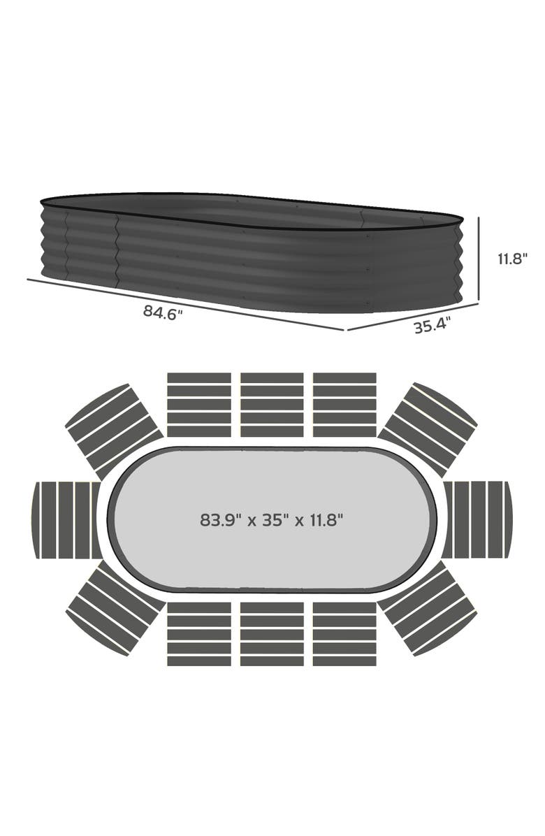 Outsunny Raised,Raised Beds for Gardening for Vegetables, Flowers Garden Bed, Alternate, color, Dark Gray