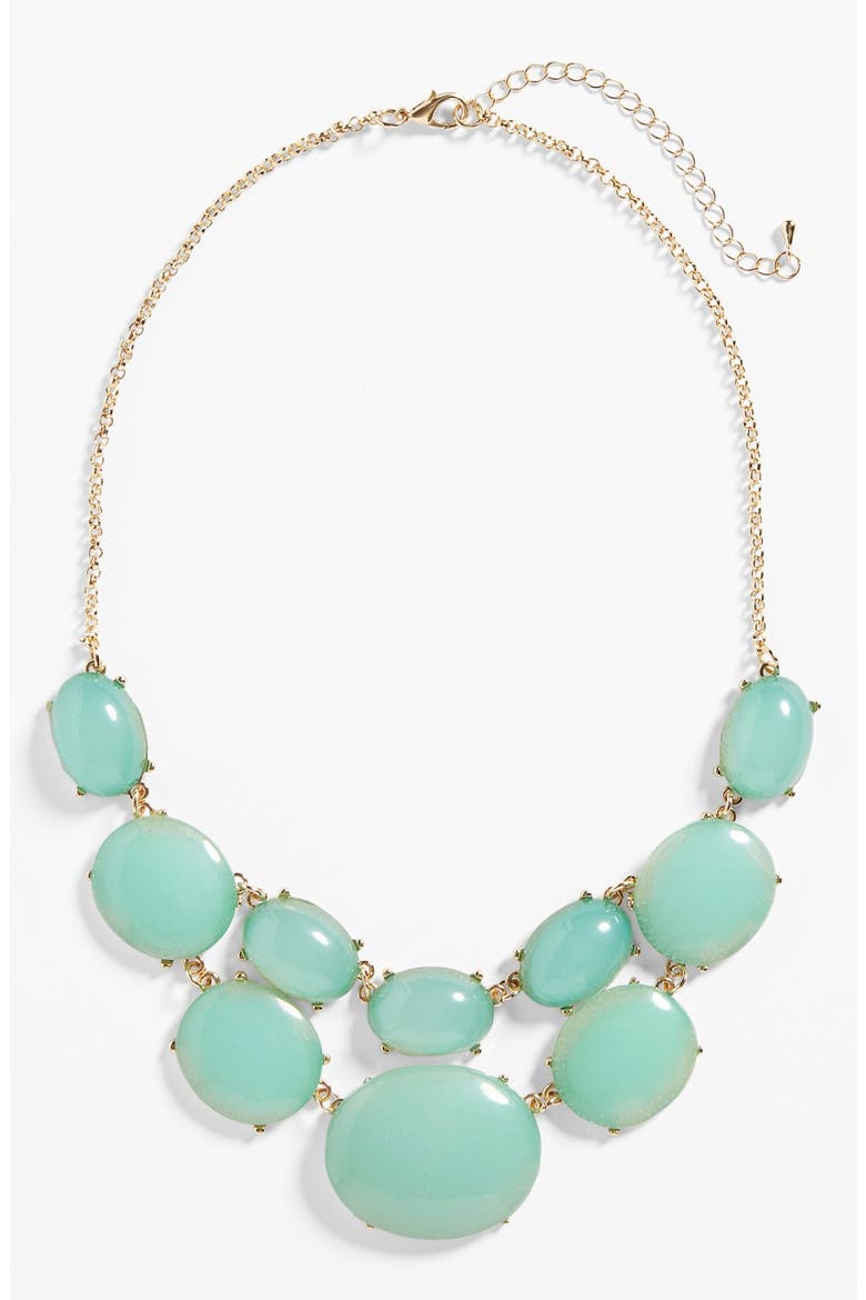 Cabochon Statement Necklace, Main, color, LIGHT BLUE