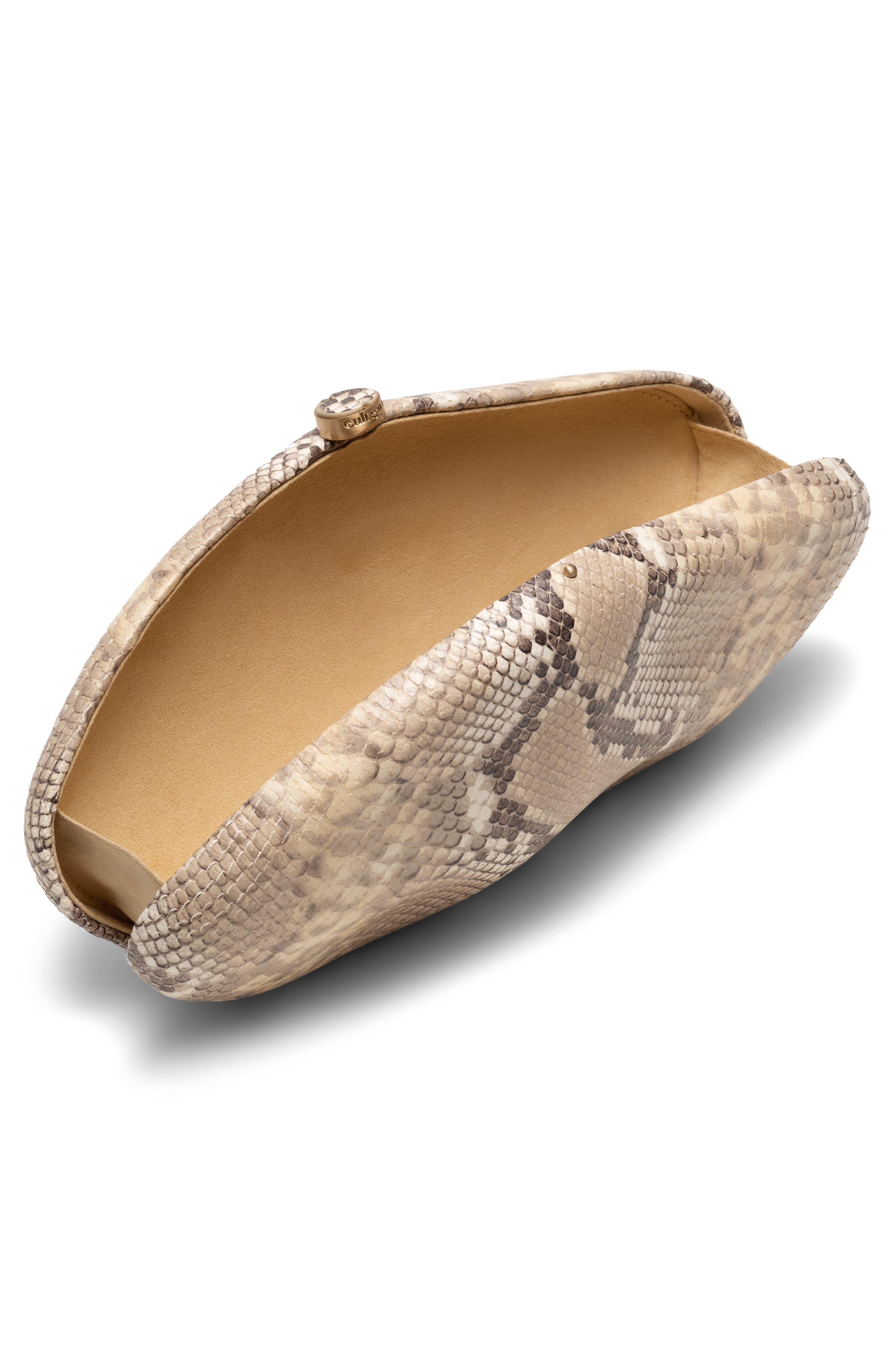 The Caldera Snake Embossed Leather Clutch, Alternate, color, FADED PYTHON