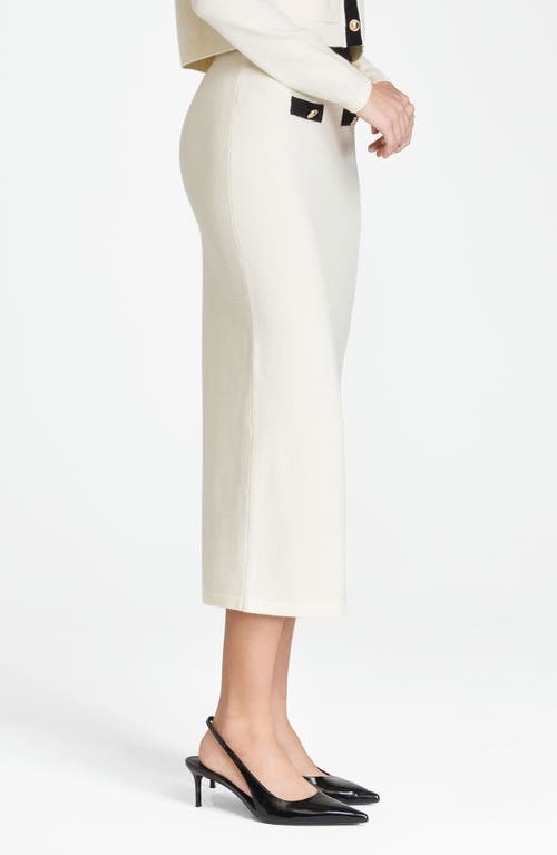 Wayf Catherine Contrast Trim Sweater Midi Skirt