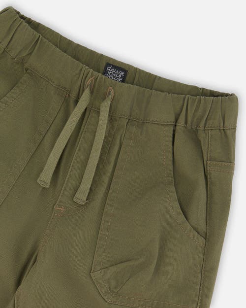 DEUX PAR DEUX DEUX PAR DEUX BOY'S STRETCH TWILL JOGGER PANT DARK OLIVE GREEN