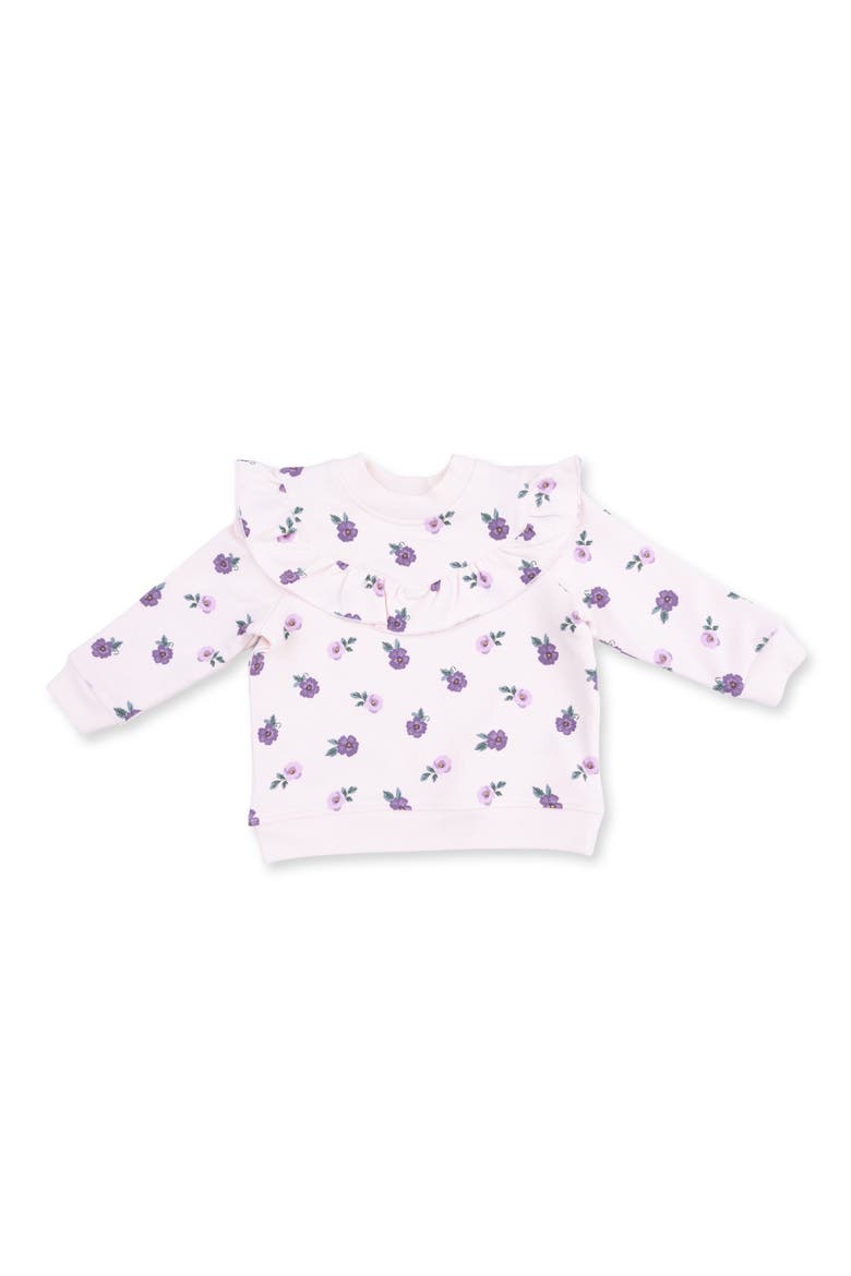 Kids' Floral Ruffle Sweatshirt, Main, color, PURPLE
