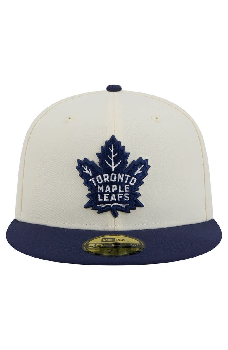 New Era Men's New Era  White Toronto Maple Leafs Chrome Two-Toned 59FIFTY Fitted Hat, Alternate, color, 