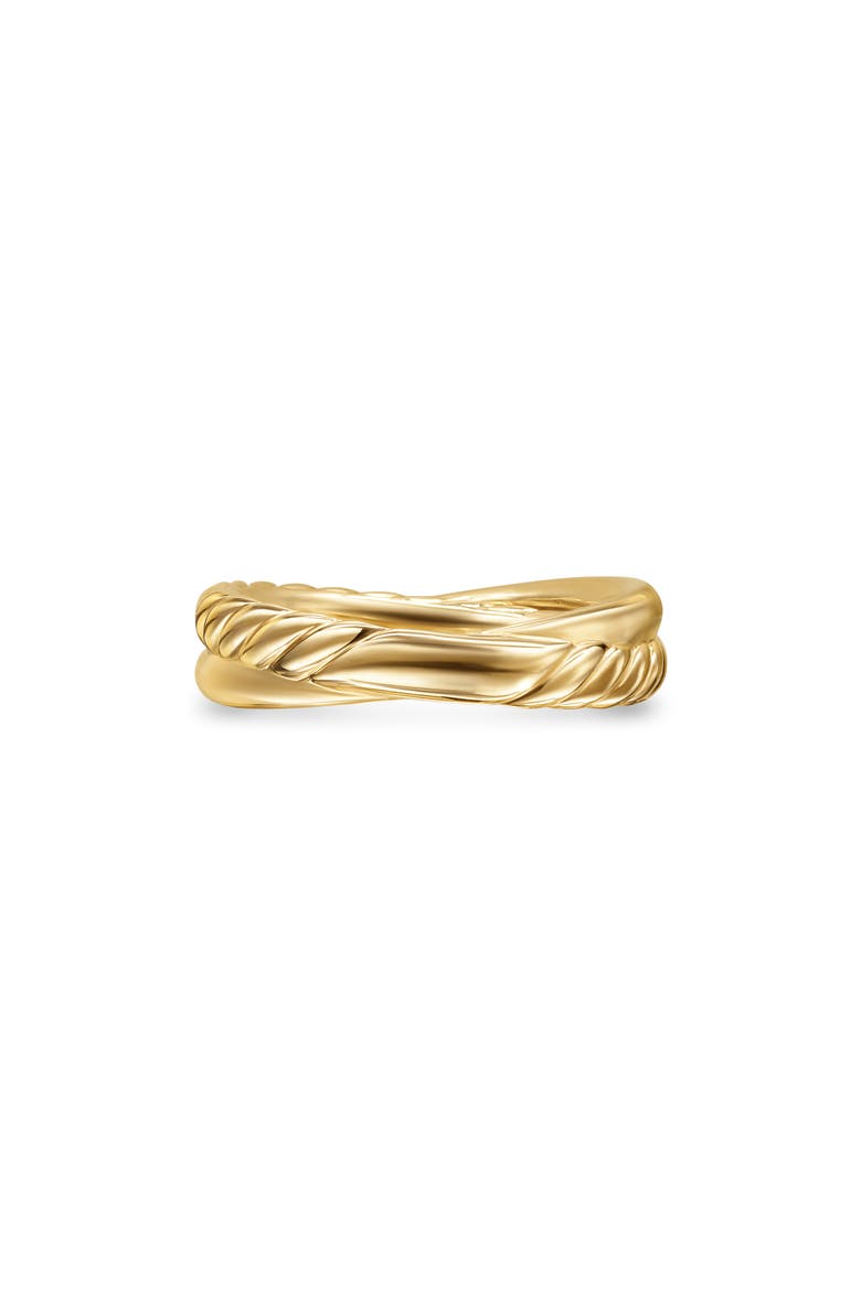 Crossover Two-Row Ring in 18K Yellow Gold with Diamonds, Alternate, color, 18K GOLD
