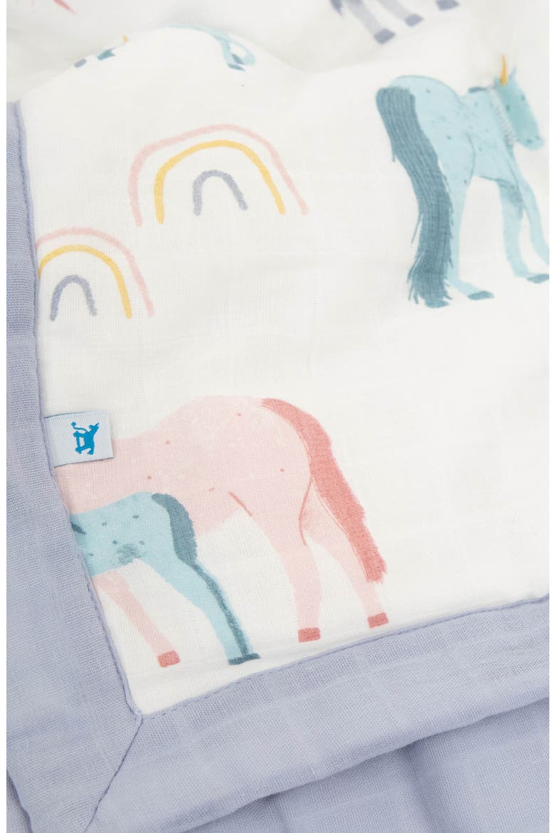 Cotton Muslin Toddler Comforter, Alternate, color, UNICORNS