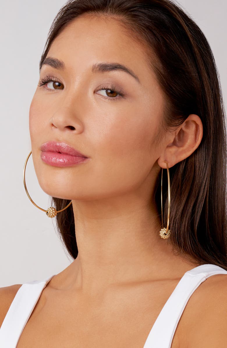 LAGOS Caviar Gold Large Hoop Earrings, Alternate, color, Gold