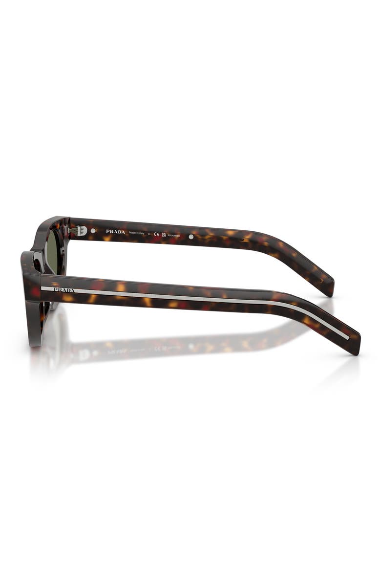 52mm Polarized Cat Eye Sunglasses, Alternate, color, HAVANA / GREEN POLAR