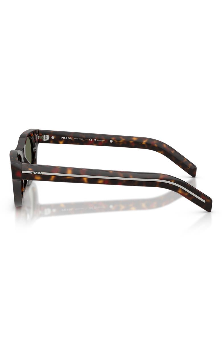 Prada 52mm Polarized Cat Eye Sunglasses, Alternate, color, Havana / Green Polar