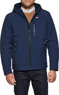 Tommy Hilfiger Soft Shell Hooded Jacket with Faux Shearling Lining