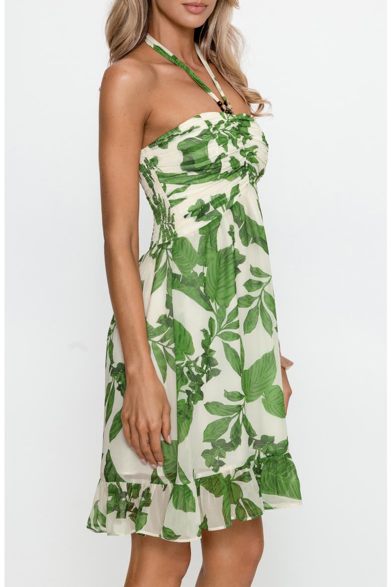 Beaded Halter Neck Dress, Alternate, color, DARK GREEN