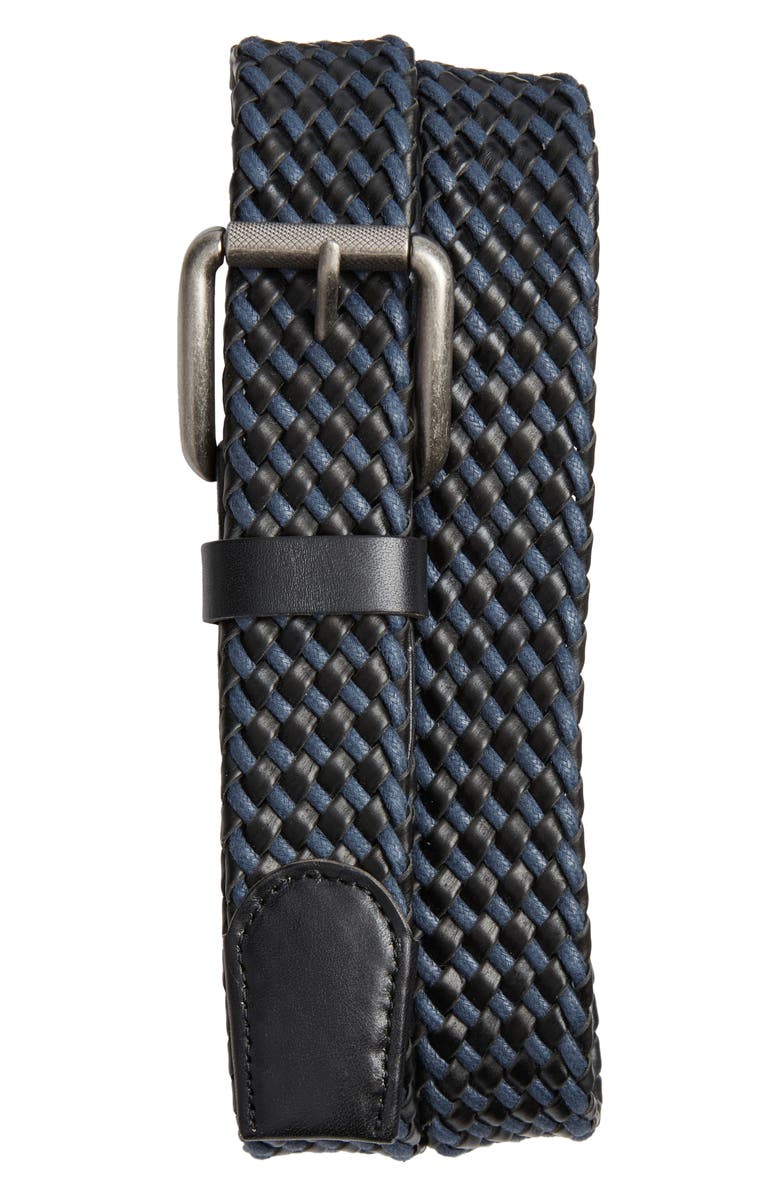 Nordstrom Jaxon Waxed Cording Belt, Main, color, Black- Navy Combo