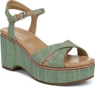 Naturalizer Dovie Raffia Ankle Strap Platform Sandal