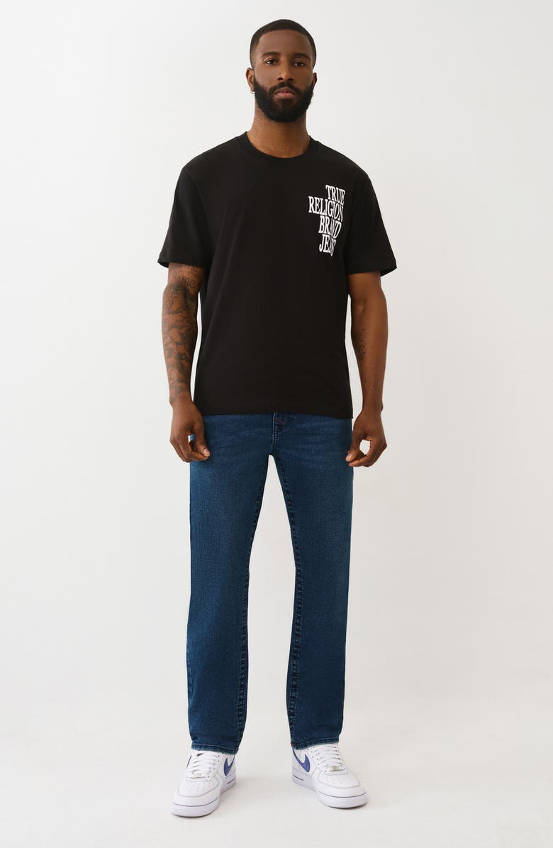 True Religion Geno Big T Flap Slim Fit Jeans, Alternate, color, Dark Shivering Wash