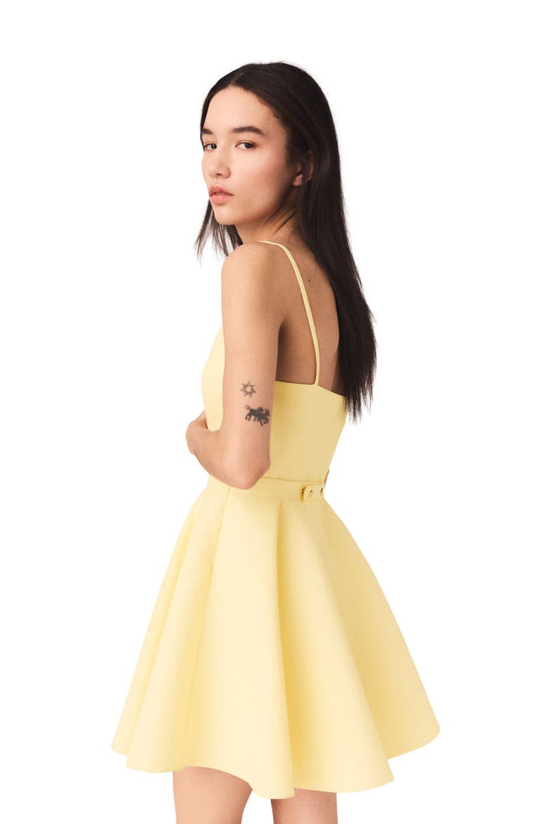 Strappy flared dress, Alternate, color, Pale yellow