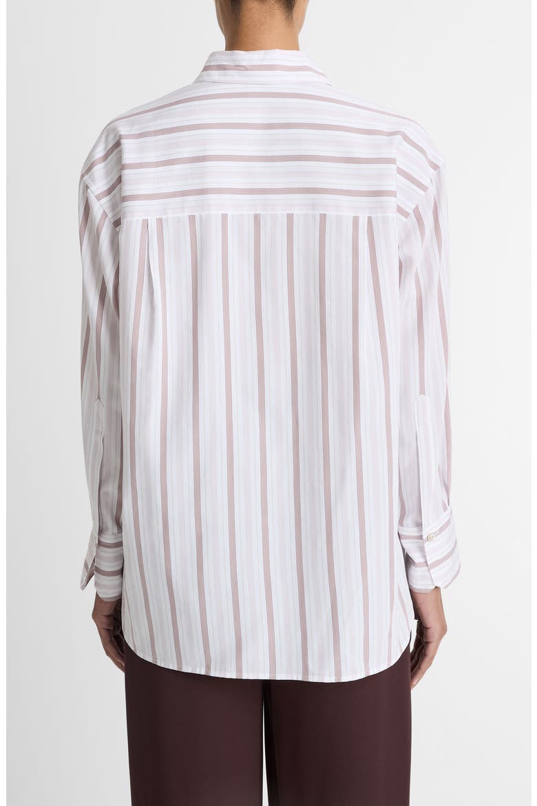 Stripe Oversize Button-Up Shirt, Alternate, color, OFF WHITE/LILAC
