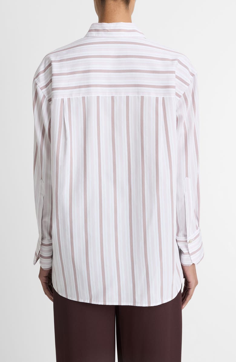 Vince Stripe Oversize Button-Up Shirt, Alternate, color, Off White/ Lilac