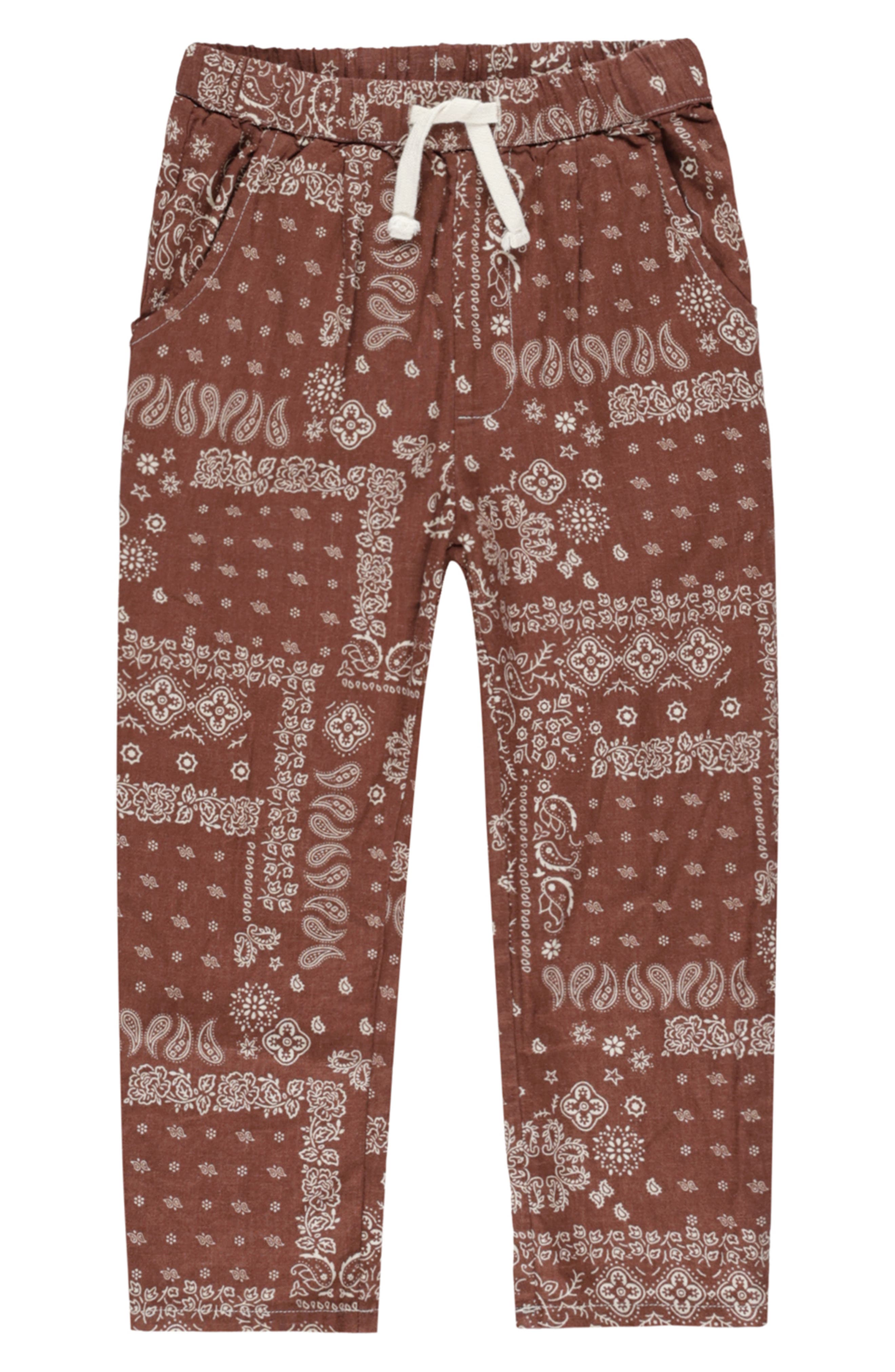 Rylee + Cru Ethan Print Linen Blend Pants