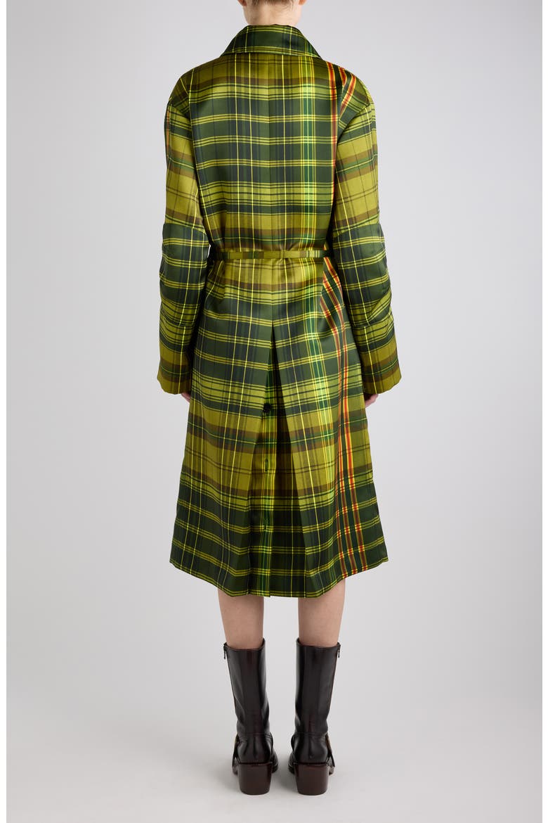 Rain Archive Checked Coat, Alternate, color, NEON YELLOW