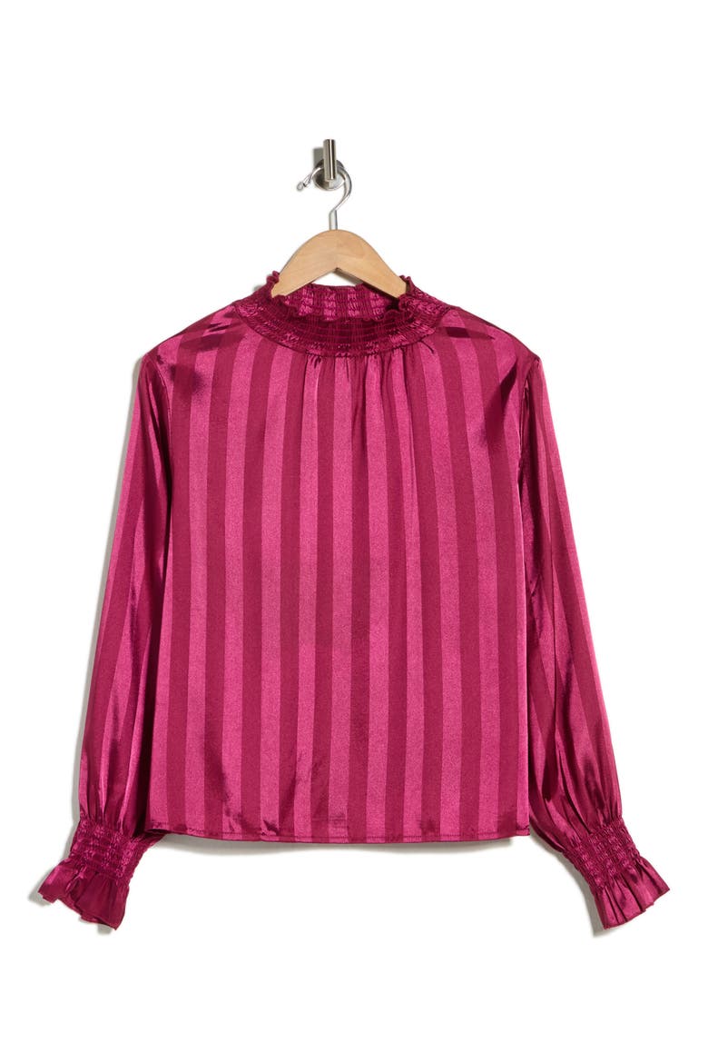 Stripe Long Sleeve Top, Alternate, color, CABERNET